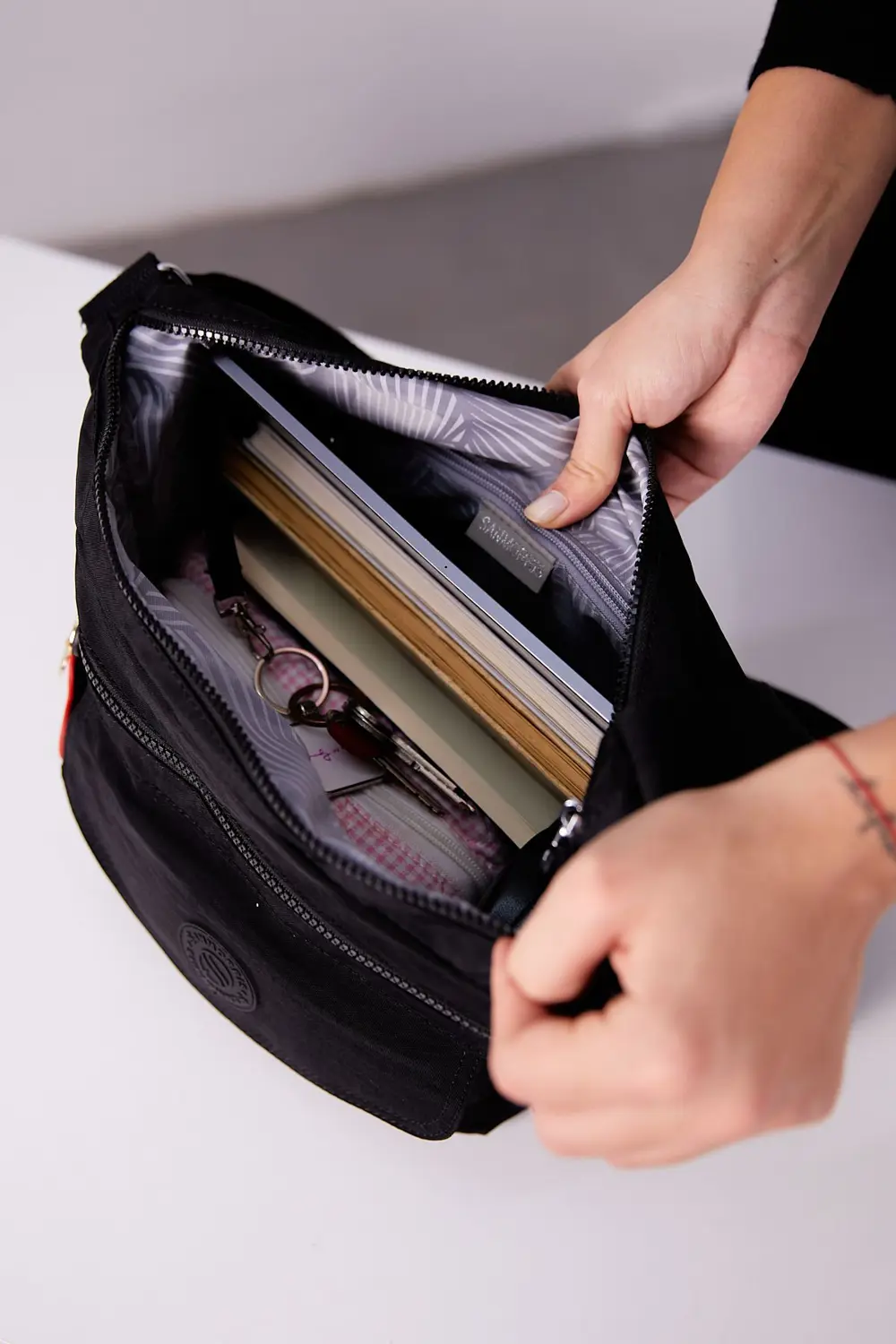 Kadın Suya Dayanıklı Krinkıl Kumaş Çok Gözlü Ayarlanabilir Çapraz