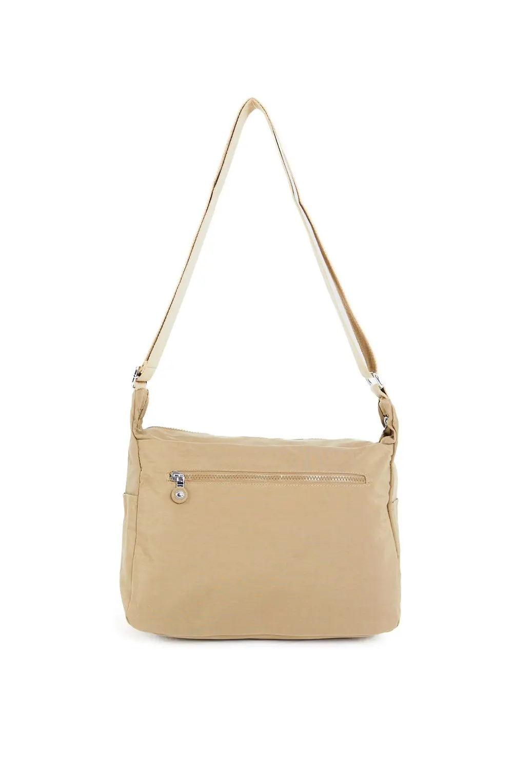 Kadın Suya Dayanıklı Krinkıl Kumaş Çok Gözlü Ayarlanabilir Bej Ça