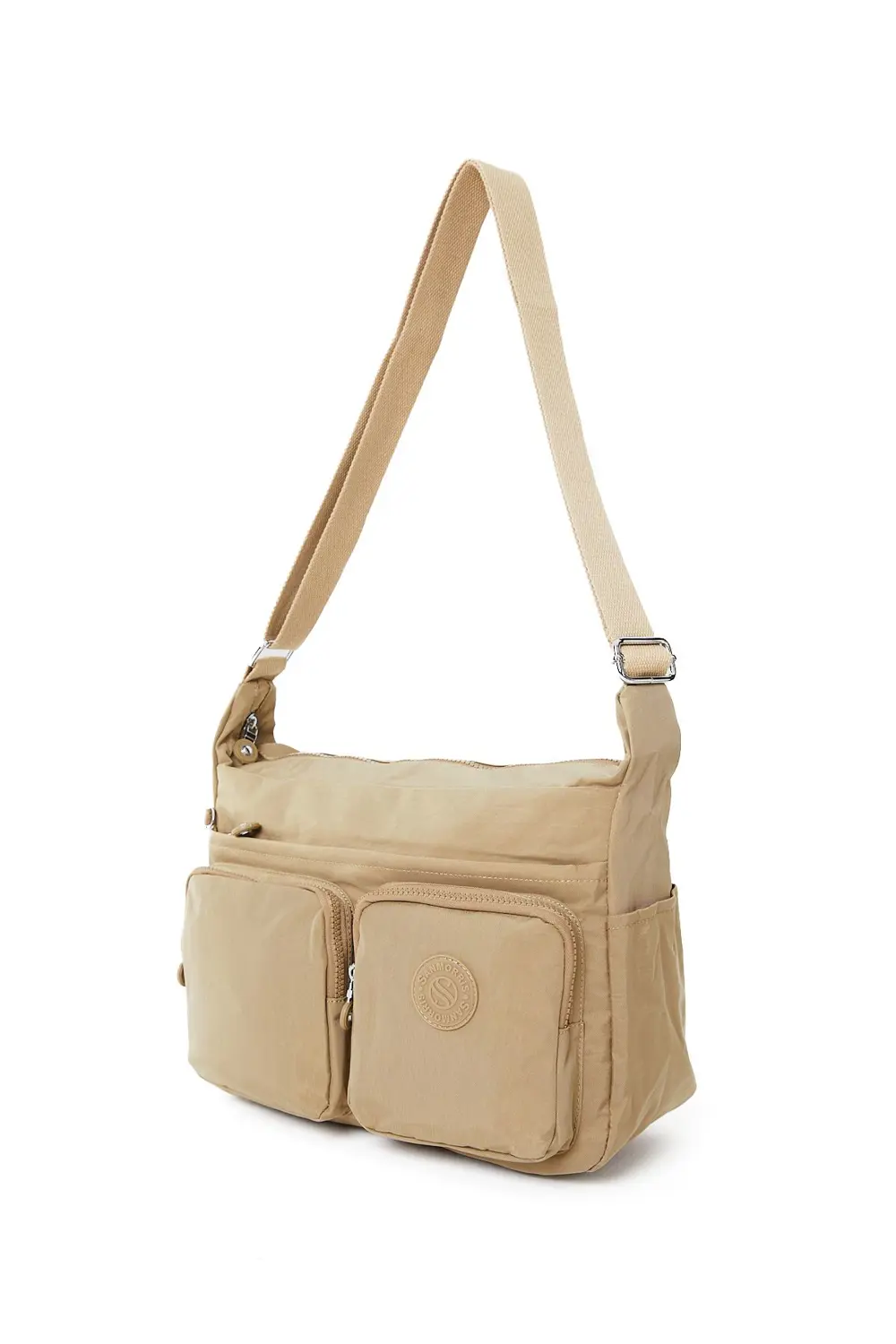 Kadın Suya Dayanıklı Krinkıl Kumaş Çok Gözlü Ayarlanabilir Bej Ça