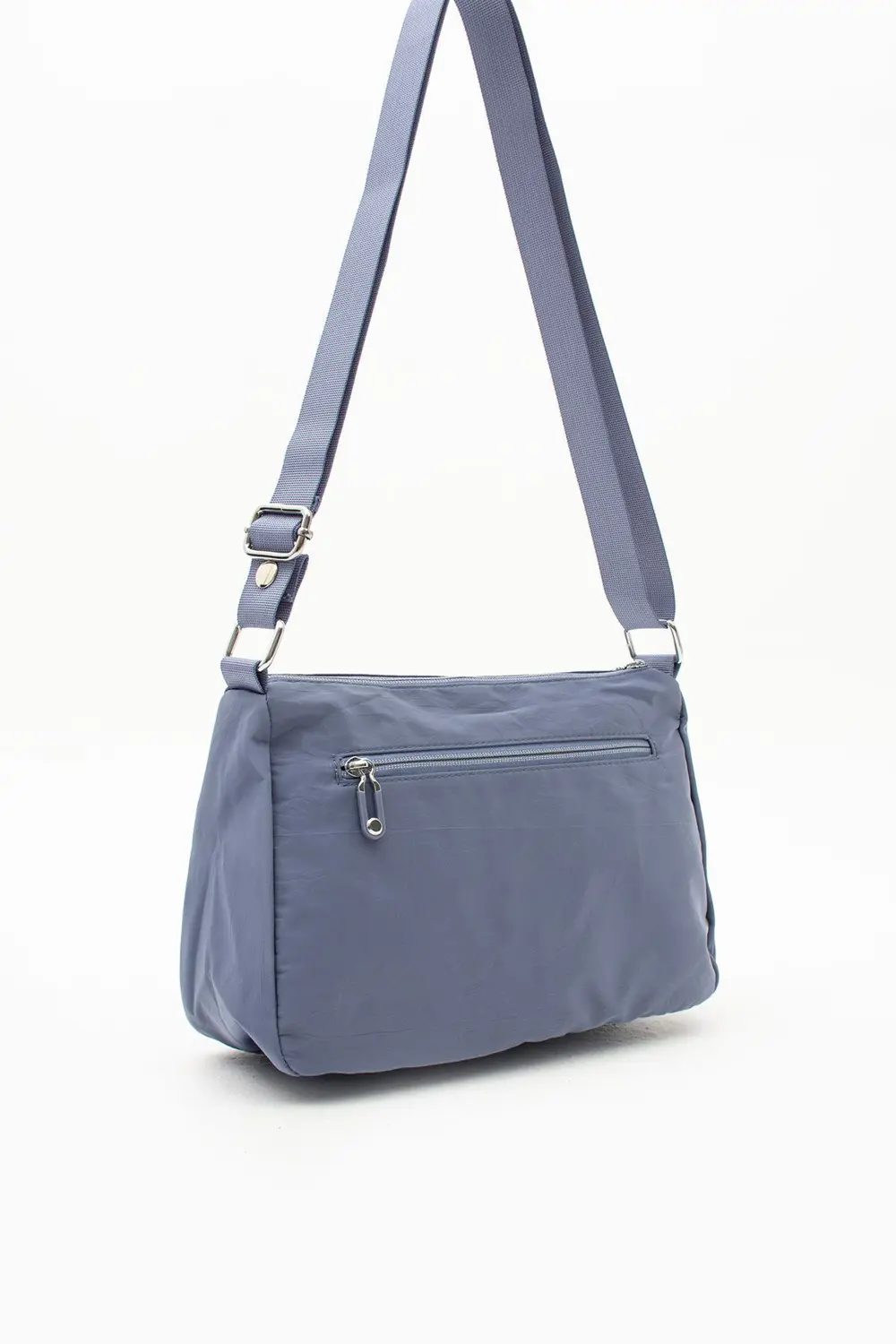 Kadın Suya Dayanıklı Paraşüt Kumaş 5 Gözlü Mavi Renkli Çapraz Ask