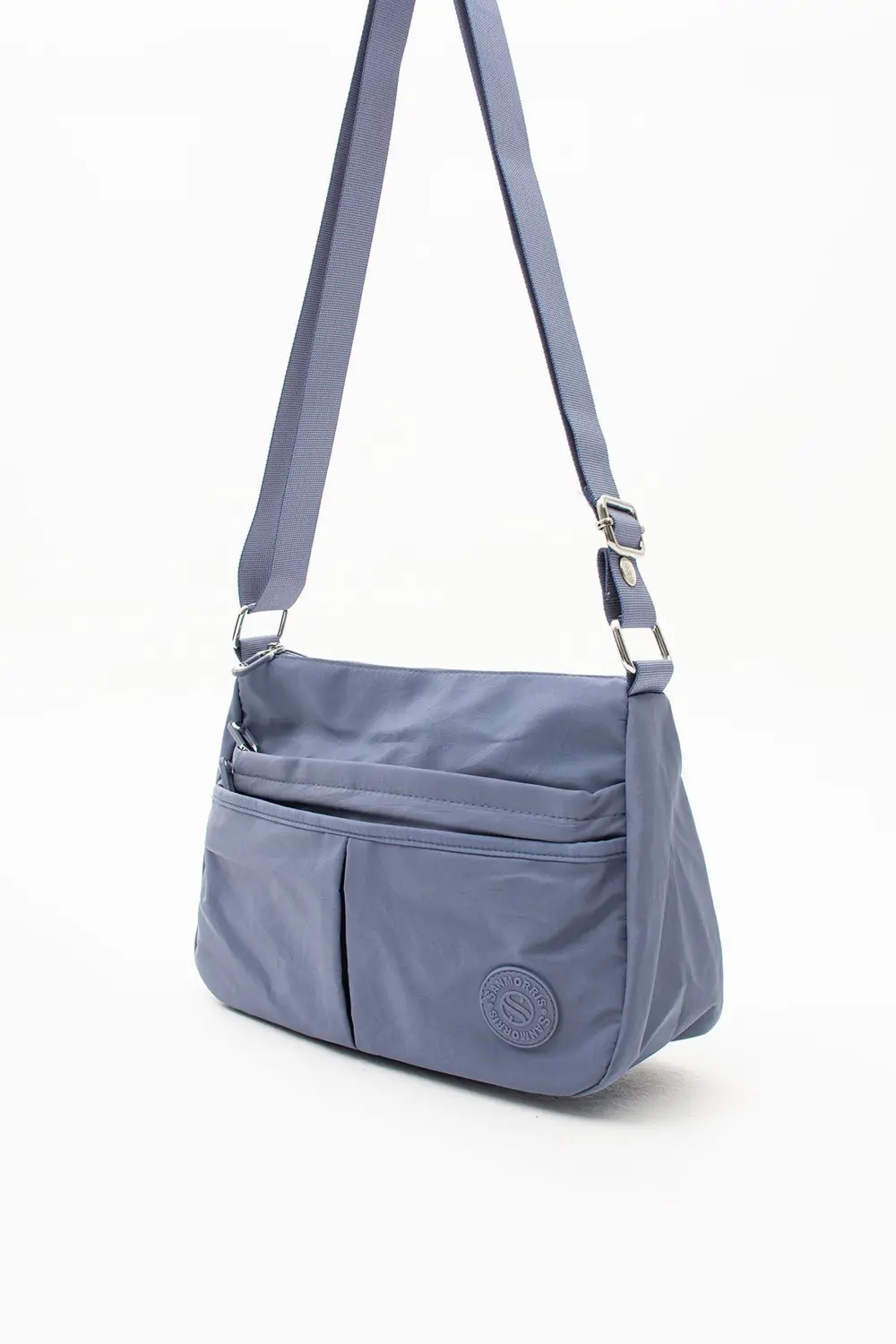 Kadın Suya Dayanıklı Paraşüt Kumaş 5 Gözlü Mavi Renkli Çapraz Ask