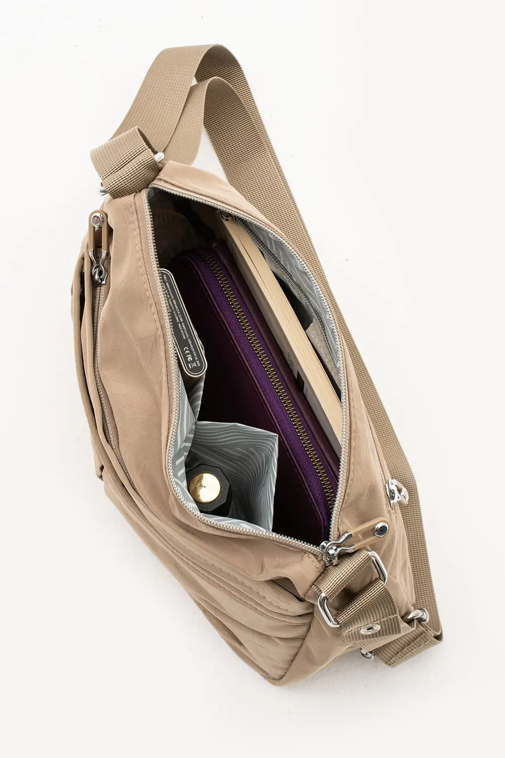 Kadın Suya Dayanıklı Paraşüt Kumaş 5 Gözlü Mavi Renkli Çapraz Ask