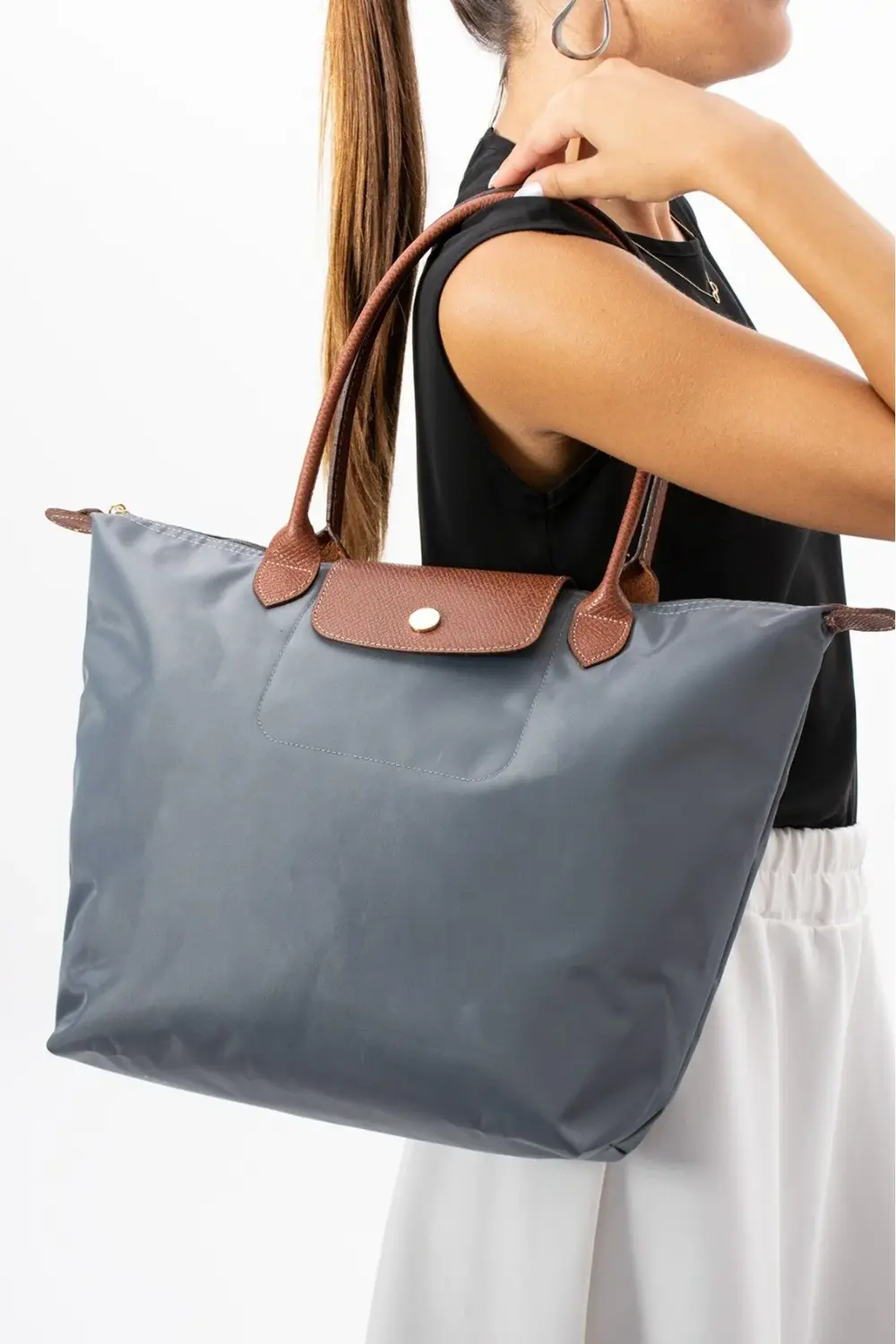 KADIN  TABA KATLANABİLİR DERİ SAPLI BÜYÜK KOL OMUZ VE EL ÇANTASI