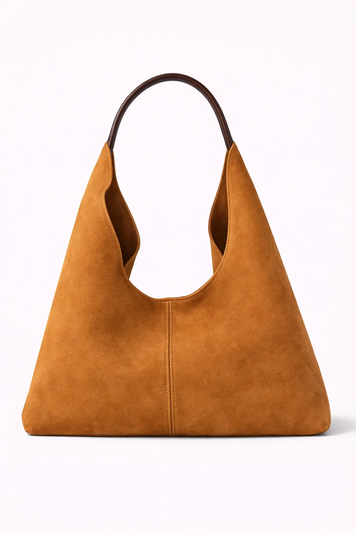 Kadın Taba Renk Süet Hobo Çanta Oversize Omuz Çantası