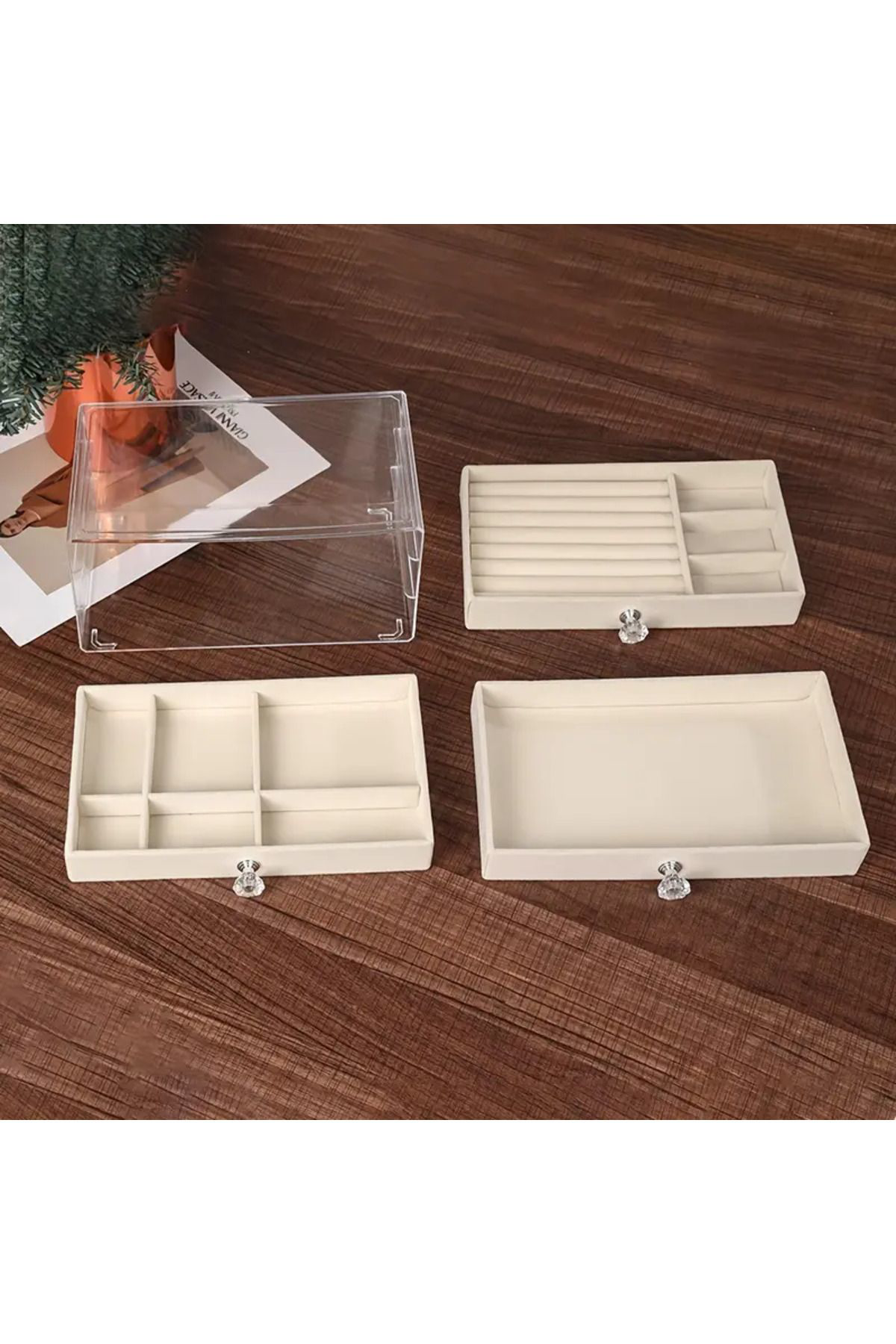 Zümrütmücevherat1968 Kadın Takı Organizer Düzenleyici Üç Çekmeceli Bijuteri Mücevher K