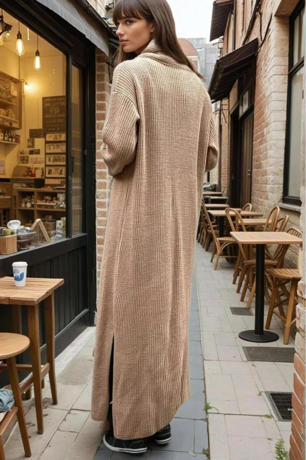 Kadın Tarz Tasarım Triko Panço Elbise CCK9507380