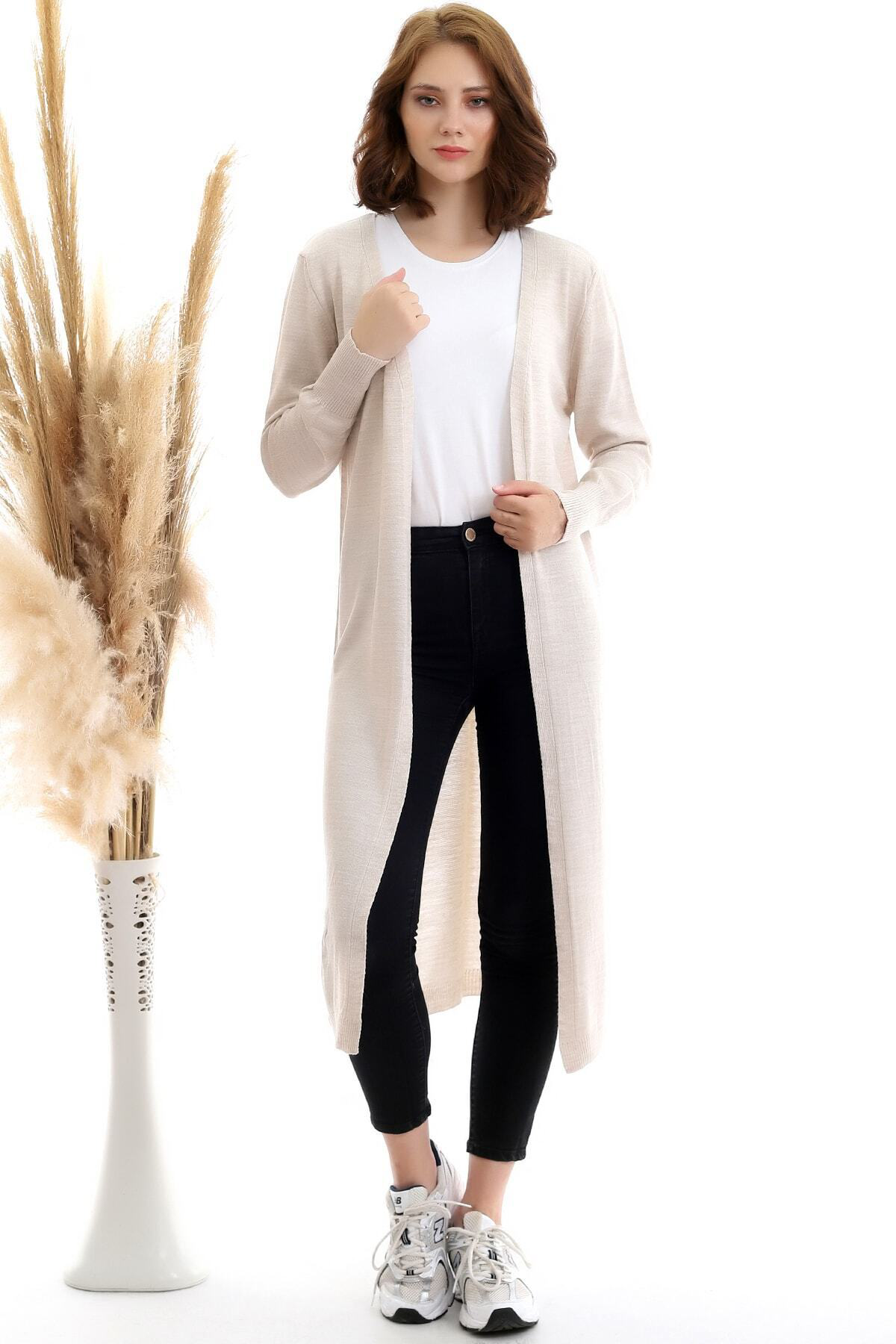 Dreamlike Kadın Taş Mevsimlik Uzun Triko Hırka