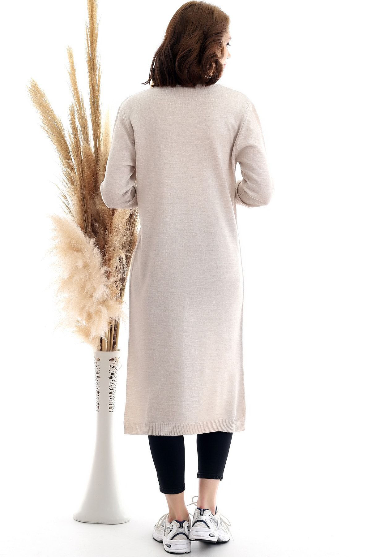 Dreamlike Kadın Taş Mevsimlik Uzun Triko Hırka