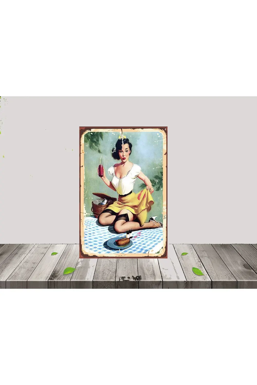 Kadın Temalı 20x30 CM Retro MDF Tablo 019