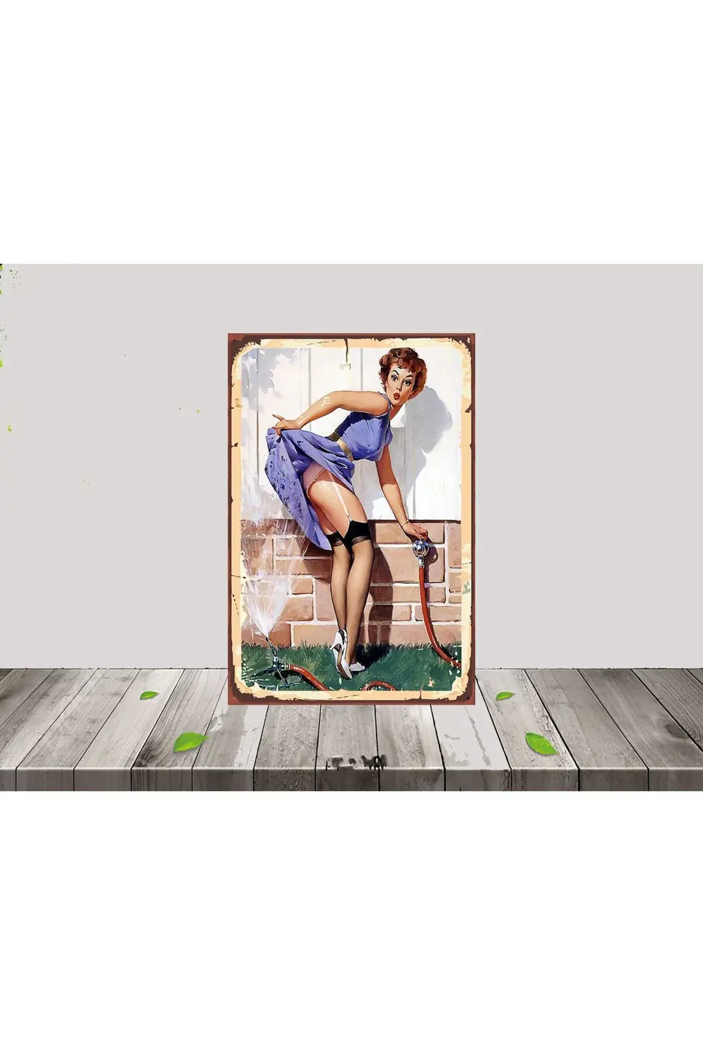 Kadın Temalı 20x30 CM Retro MDF Tablo 023
