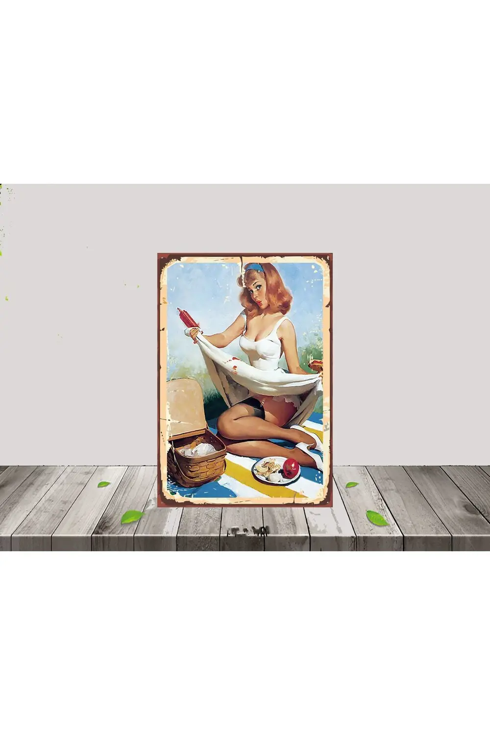 Kadın Temalı 20x30 CM Retro MDF Tablo