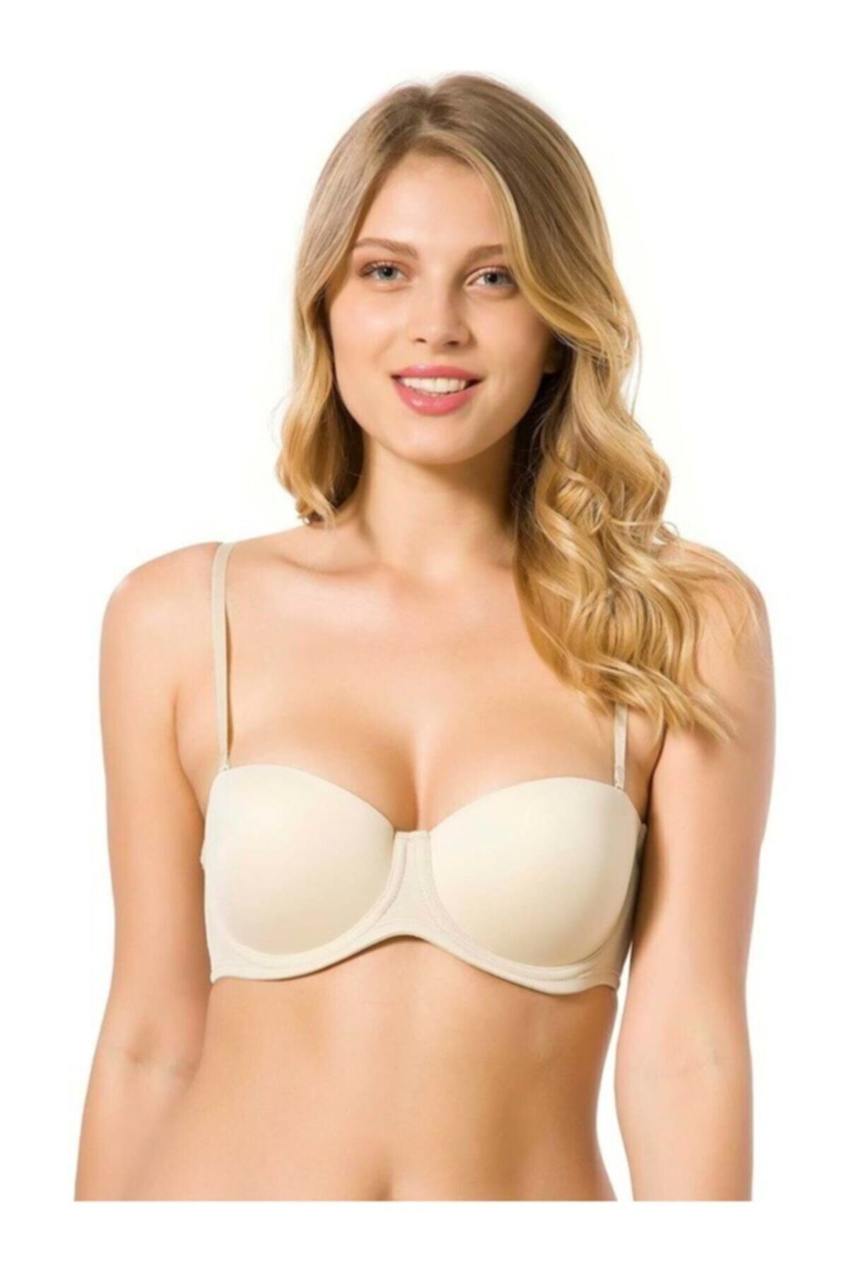 Kadın Ten Destekli Straplez Askısız Kullanılabilen Silikon Şeritl