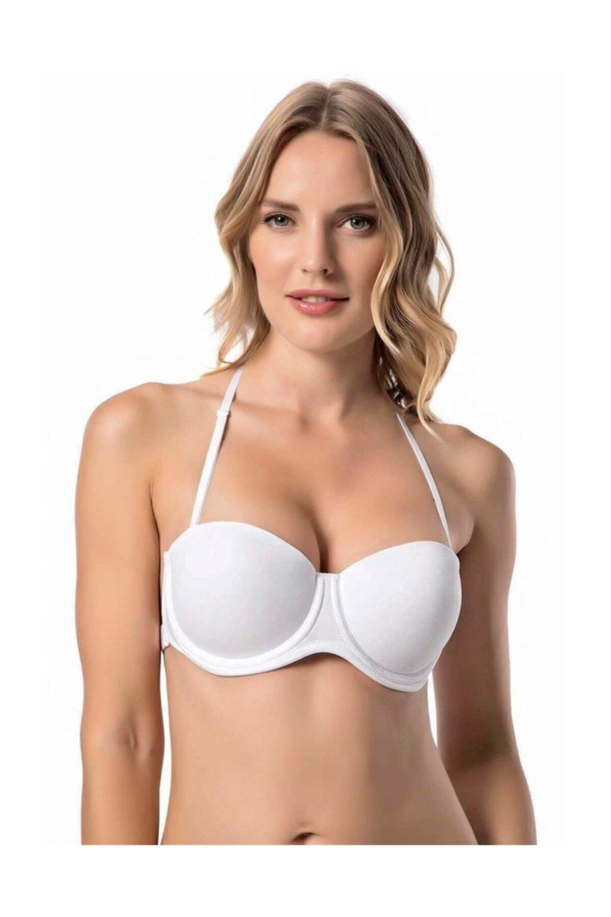 Le Jardin Kadın Ten Dolgulu Destekli Sırtı Şeffaf Straplez Sütyen 7042