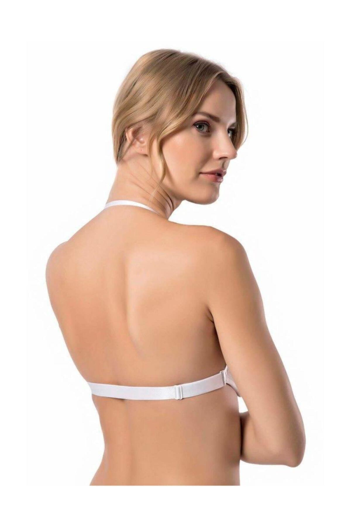 Le Jardin Kadın Ten Dolgulu Destekli Sırtı Şeffaf Straplez Sütyen 7042