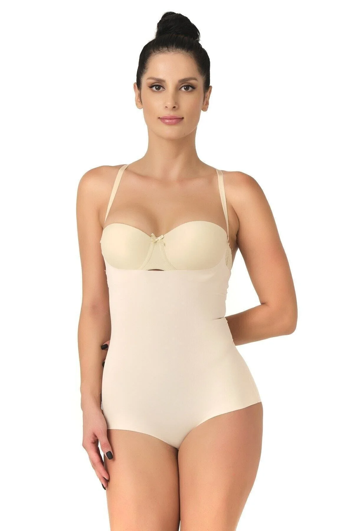 Kadın Ten Lazer Kesim Göğsü Açık Slip Korse 2723 Kadın Ten Lazer Kesim Göğsü Açık Slip Korse 2723