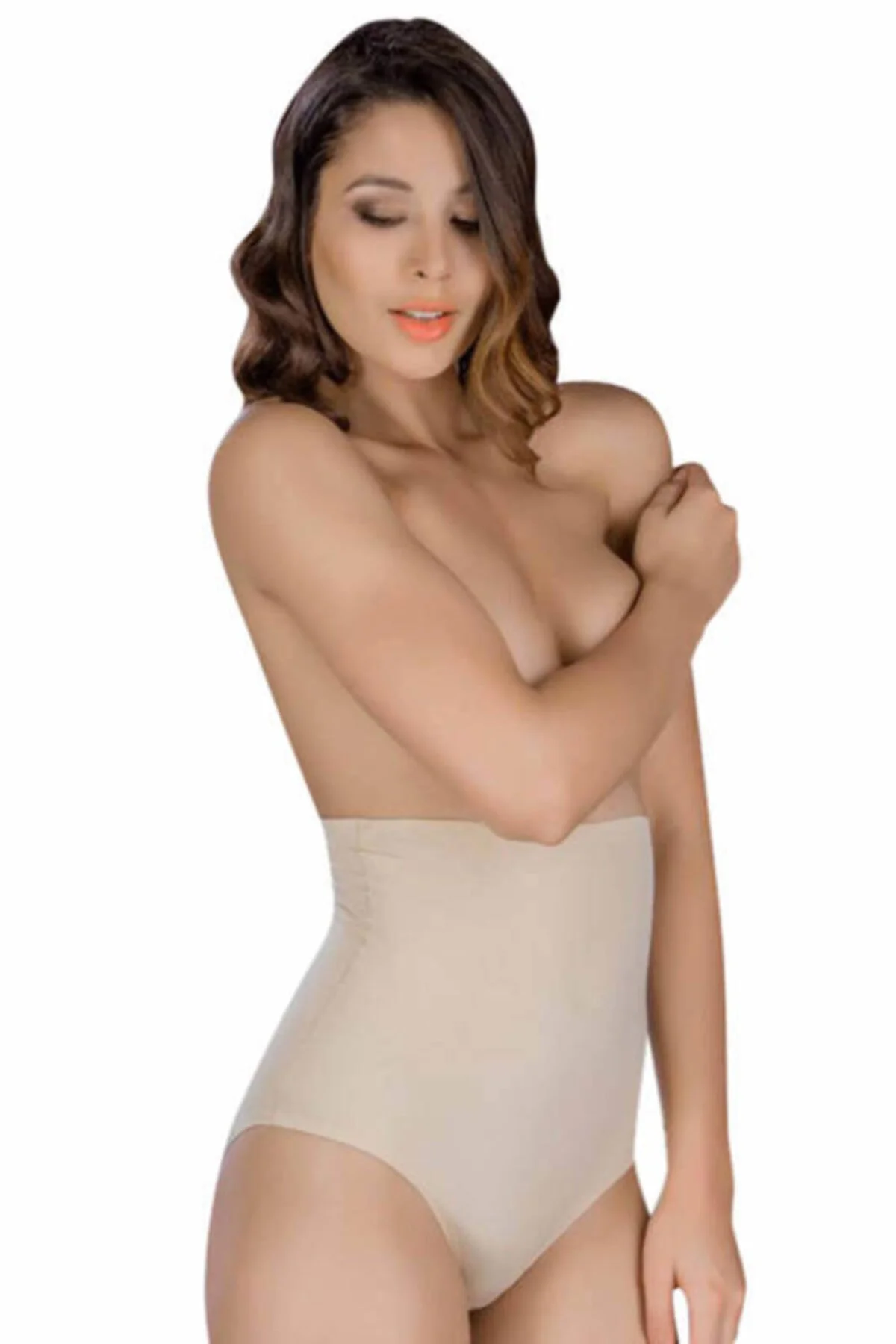Kadın Ten Pamuk Yüksek Bel Slip 5004