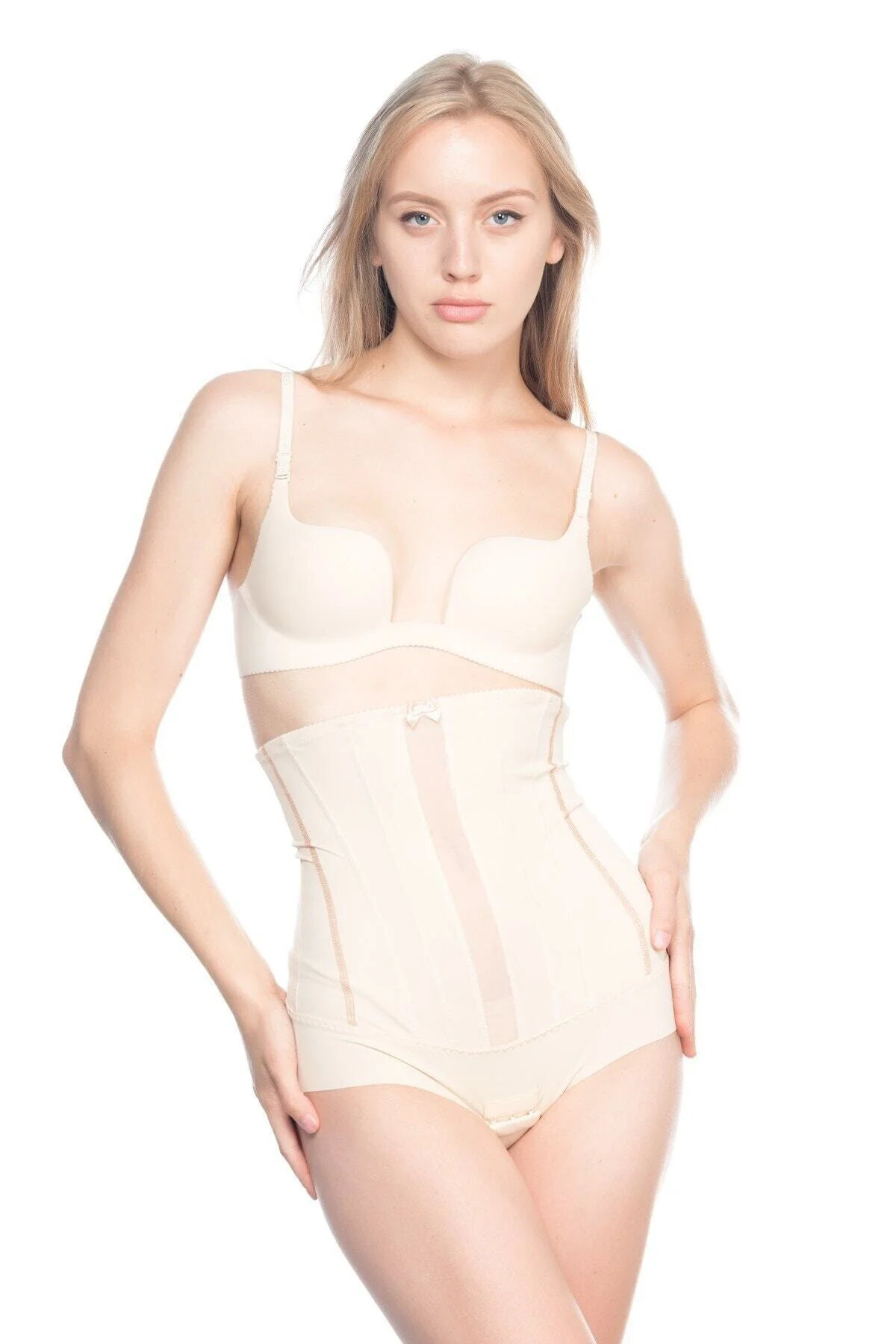 Kadın Ten Rengi Altı Agraflı Özel Slip Body Korse