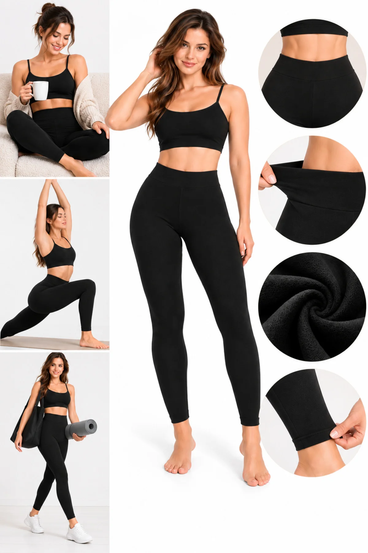 Kadın Termal İçlik Altı 2'li Ekonomik Paket Yüksek Bel Esnek Sıcak Tutan Kışlık Tayt S/M L/XL