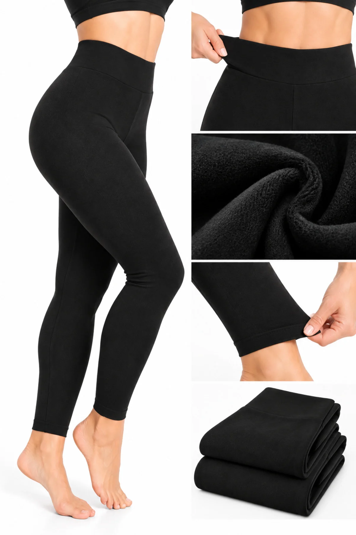 Kadın Termal İçlik Altı 2'li Ekonomik Paket Yüksek Bel Esnek Sıcak Tutan Kışlık Tayt S/M L/XL