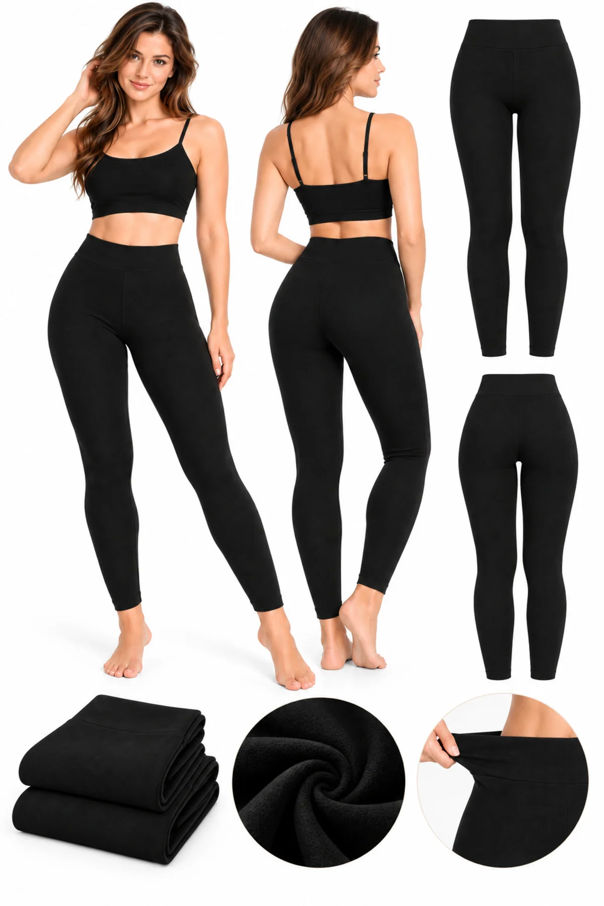 Kadın Termal İçlik Altı 2'li Ekonomik Paket Yüksek Bel Esnek Sıcak Tutan Kışlık Tayt S/M L/XL