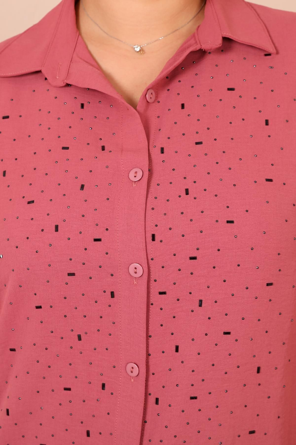 Ferace Kadin Tesettur Giyim Buyuk Beden Tunik Gömlek Tas Bakili