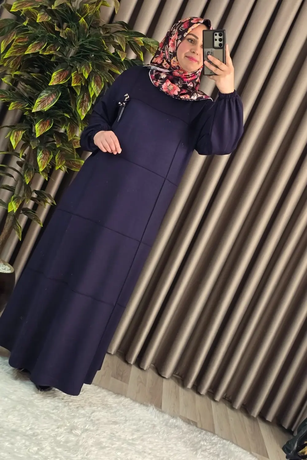 Kadın Tesettür Büyük Beden Giyim Nervür Elbise