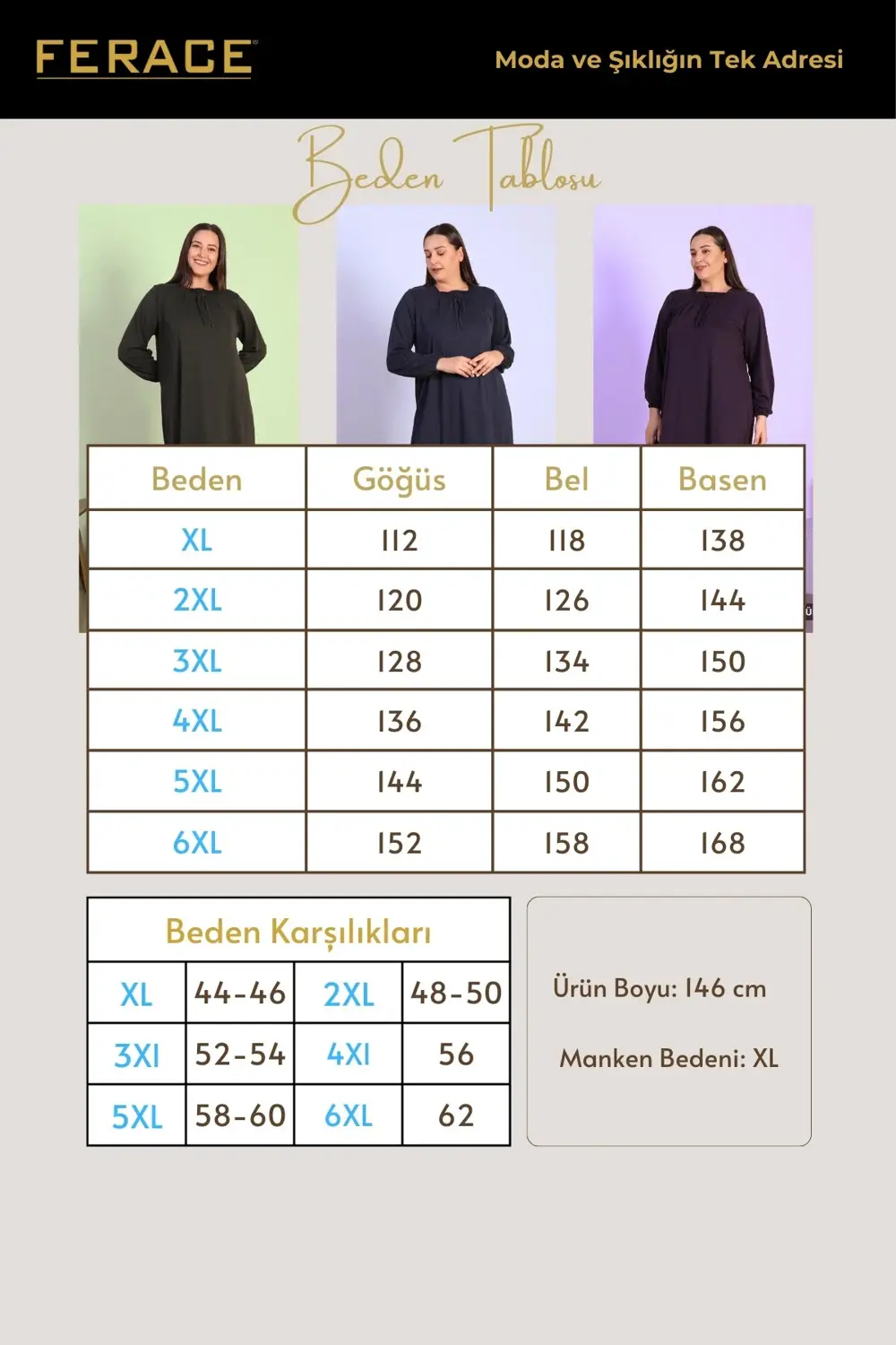 Kadin Tesettur Buyuk Beden Kare Yaka Uzun Elbise