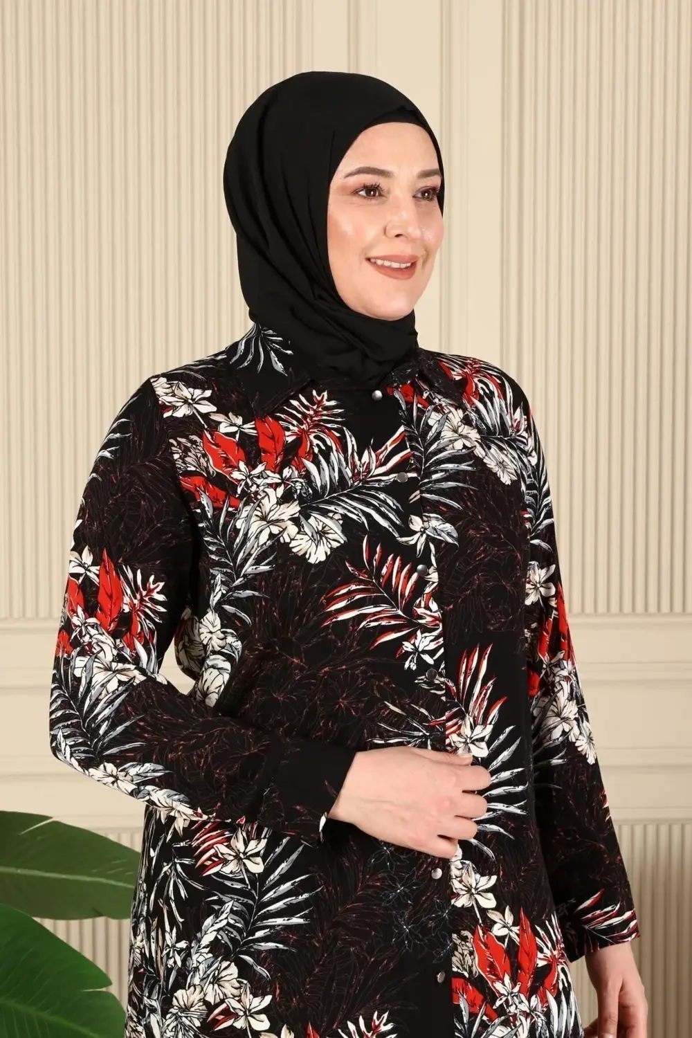 Kadın Tesettur Büyük Beden Uzun Gömlek Tunik