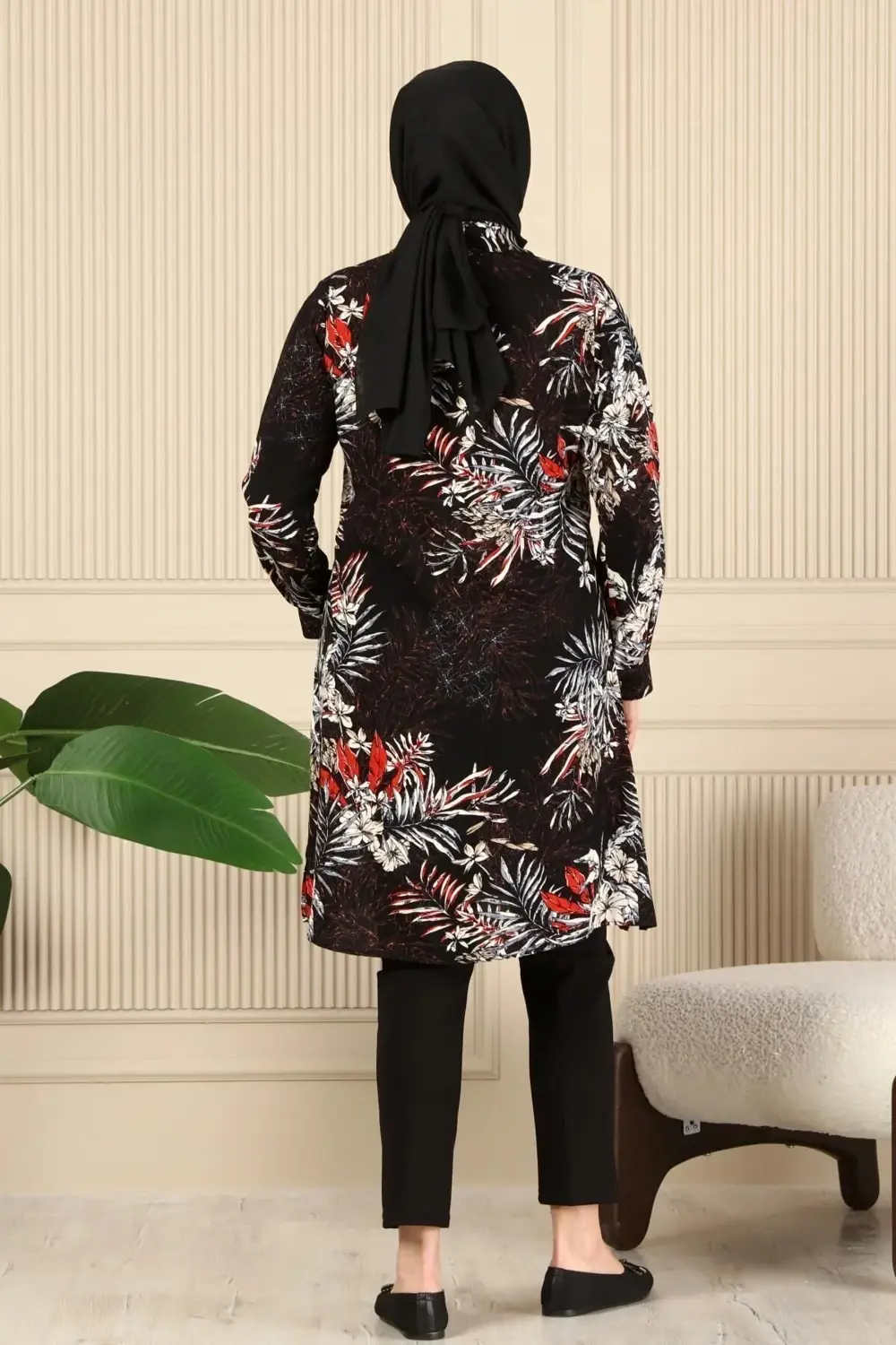 Kadın Tesettur Büyük Beden Uzun Gömlek Tunik