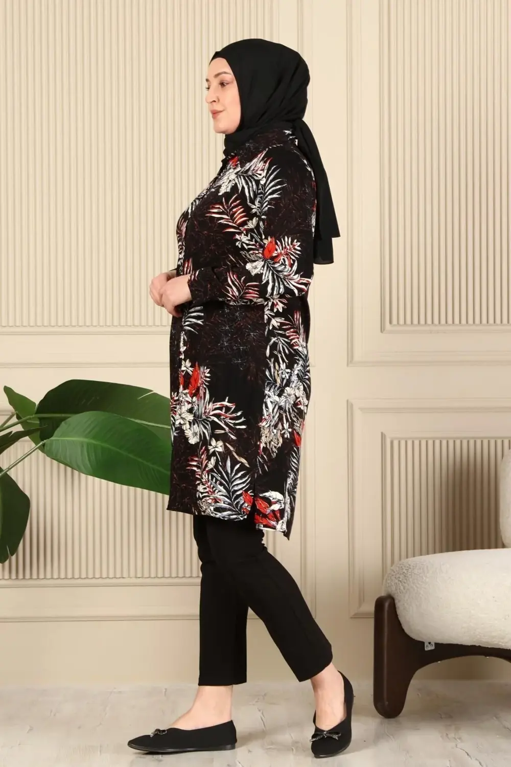 Kadın Tesettur Büyük Beden Uzun Gömlek Tunik