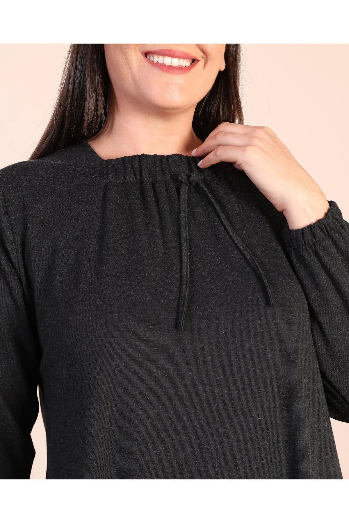 Kadin Tesettur Buyuk Beden Kare Yaka Uzun Elbise