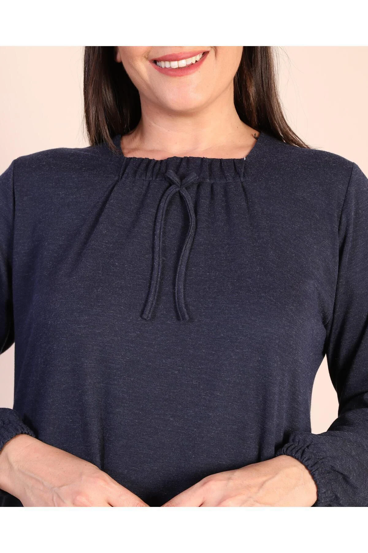 Kadin Tesettur Buyuk Beden Kare Yaka Uzun Elbise