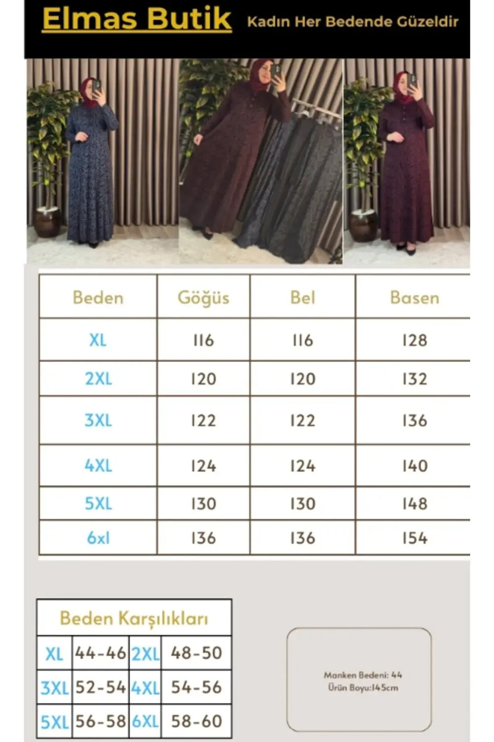 Kadın Tesettür Giyim Büyük Beden Anne Leopar Desen Elbise