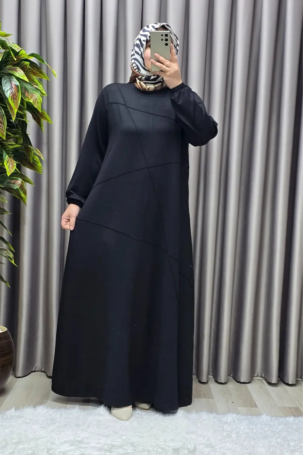 Kadın Tesettür Giyim Büyük Beden Çimalı Elbise