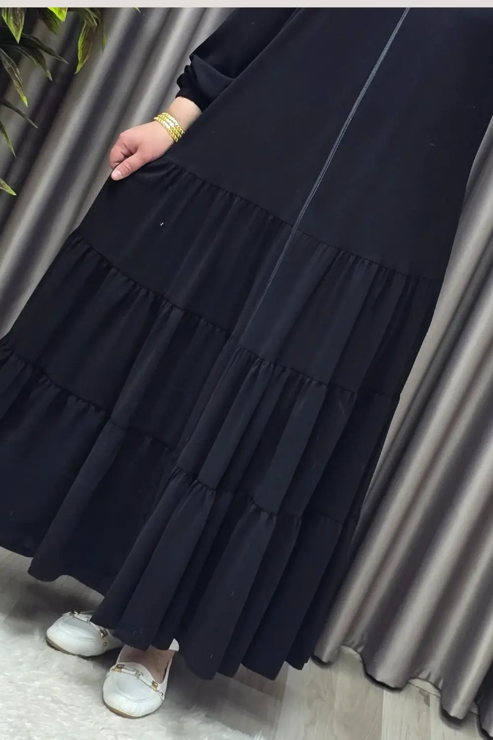 Kadın Tesettür Giyim Büyük Beden Elbise Ferace