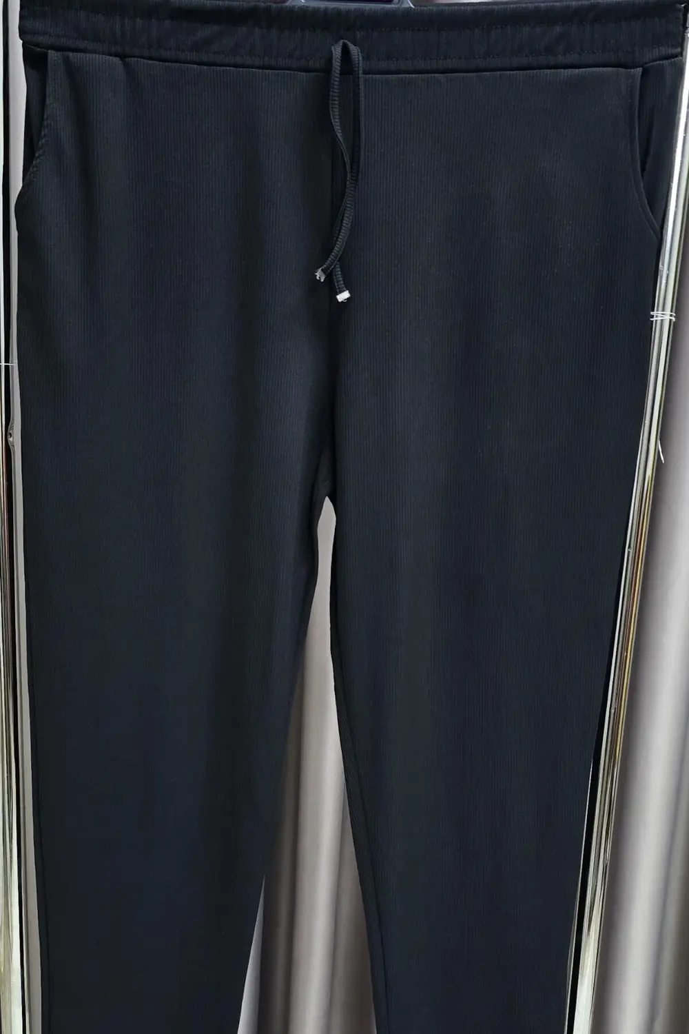 Kadın Tesettür Giyim Büyük Beden Fitilli Örme Pantolon