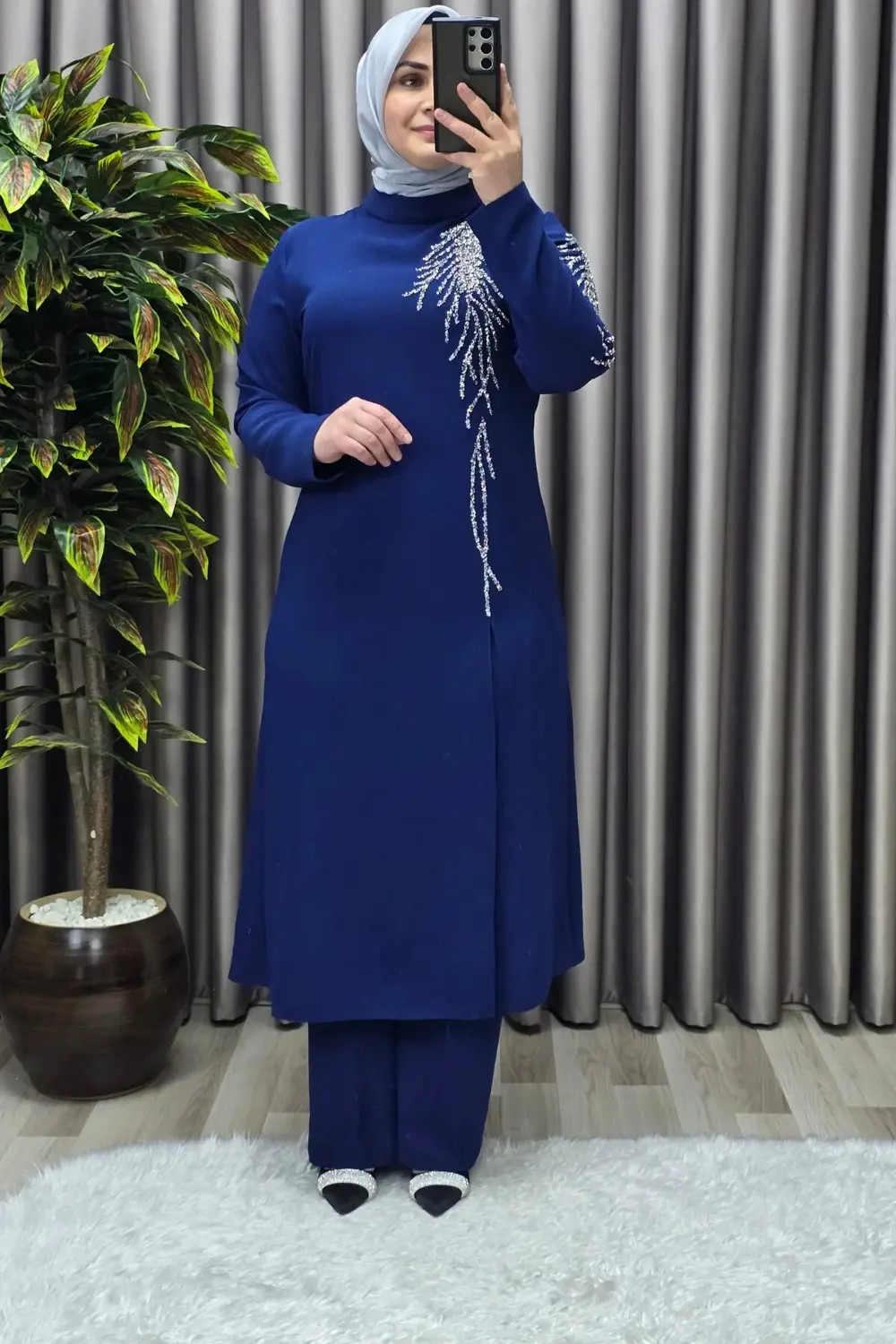 Kadın Tesettür Giyim Büyük Beden Gaye Abiye İkili Takım