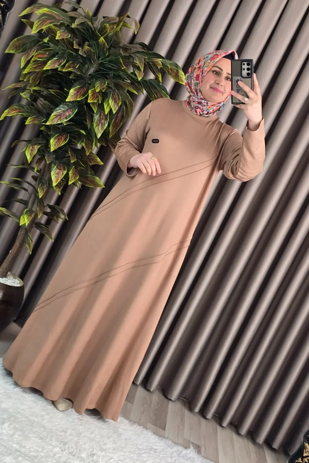 Kadın Tesettür Giyim Büyük Beden Kristal Spor Elbise