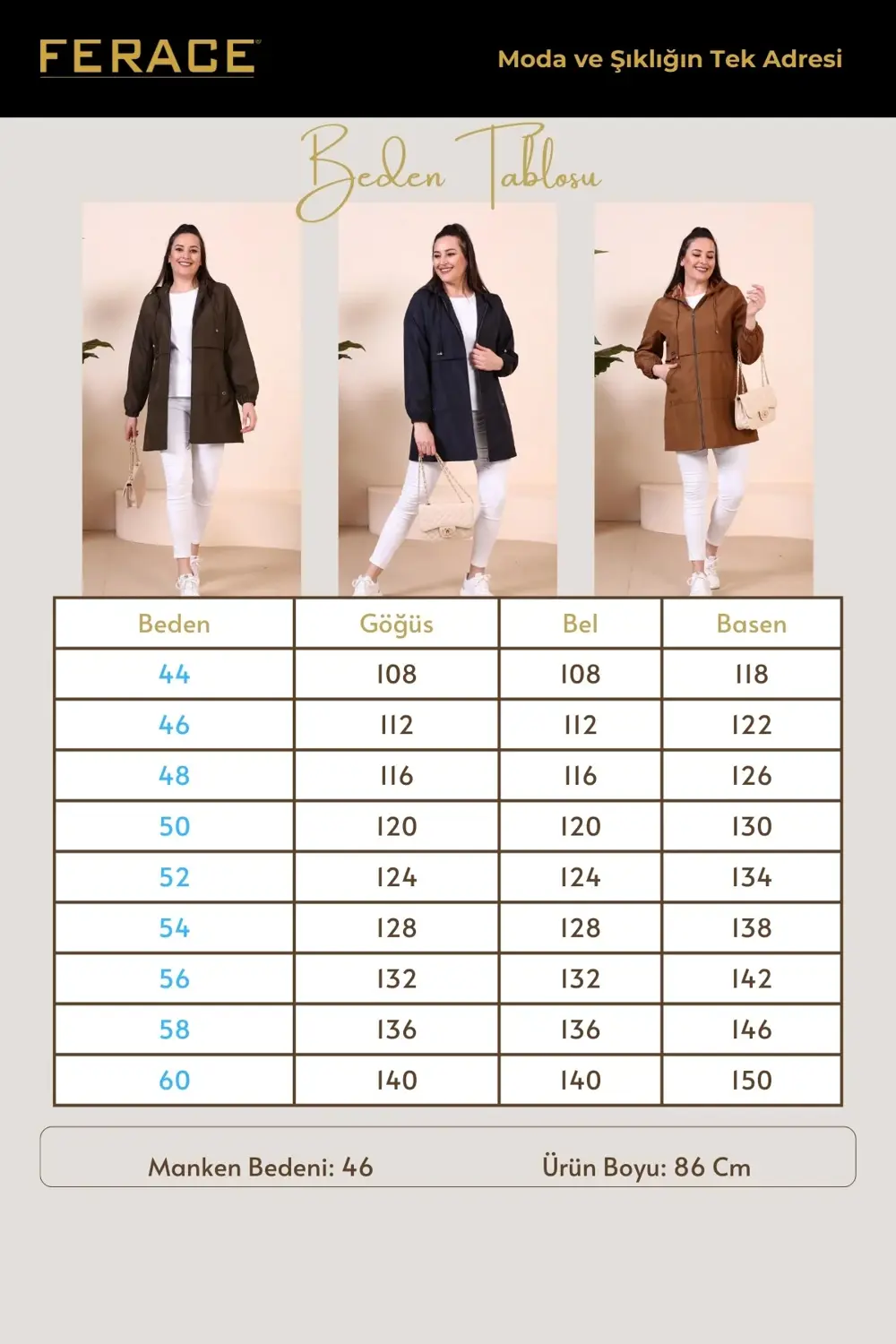 Kadin Tesettur Giyim Buyuk Beden Mevsimlik Spor Trenckot Haki