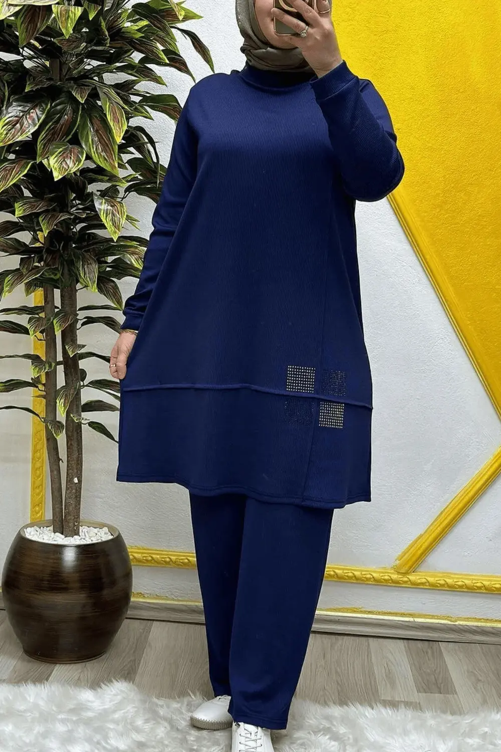 Kadın Tesettür Giyim Büyük Beden Mualla İkili Takım