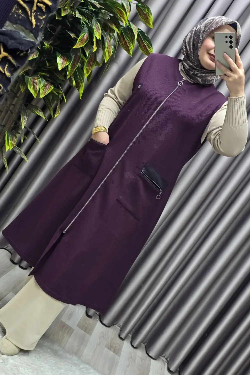 Kadın Tesettür Giyim Büyük Beden Ottoman Yelek