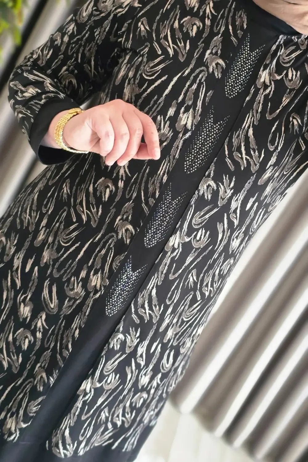 Kadın Tesettür Giyim Büyük Beden Şerit Desenli Nisa Takım