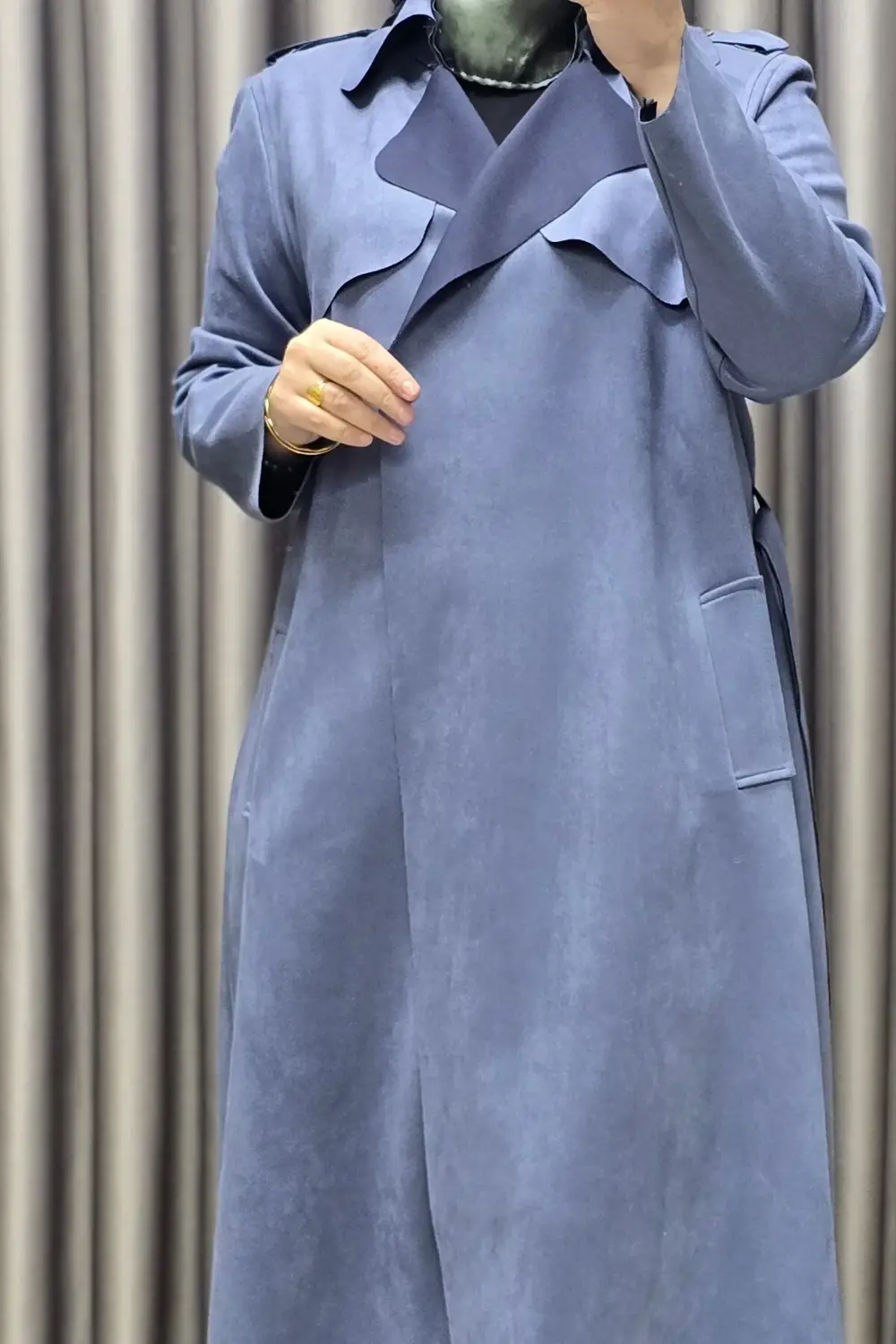 Kadın Tesettür Giyim Büyük Beden Süet Kap