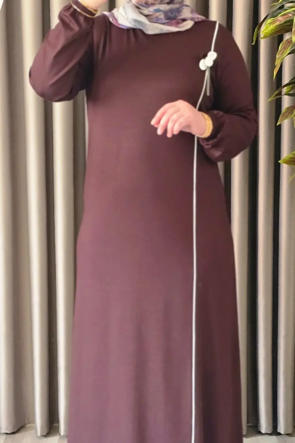 Kadın Tesettür Giyim Büyük Beden Şuğra Çiçekli Elbise