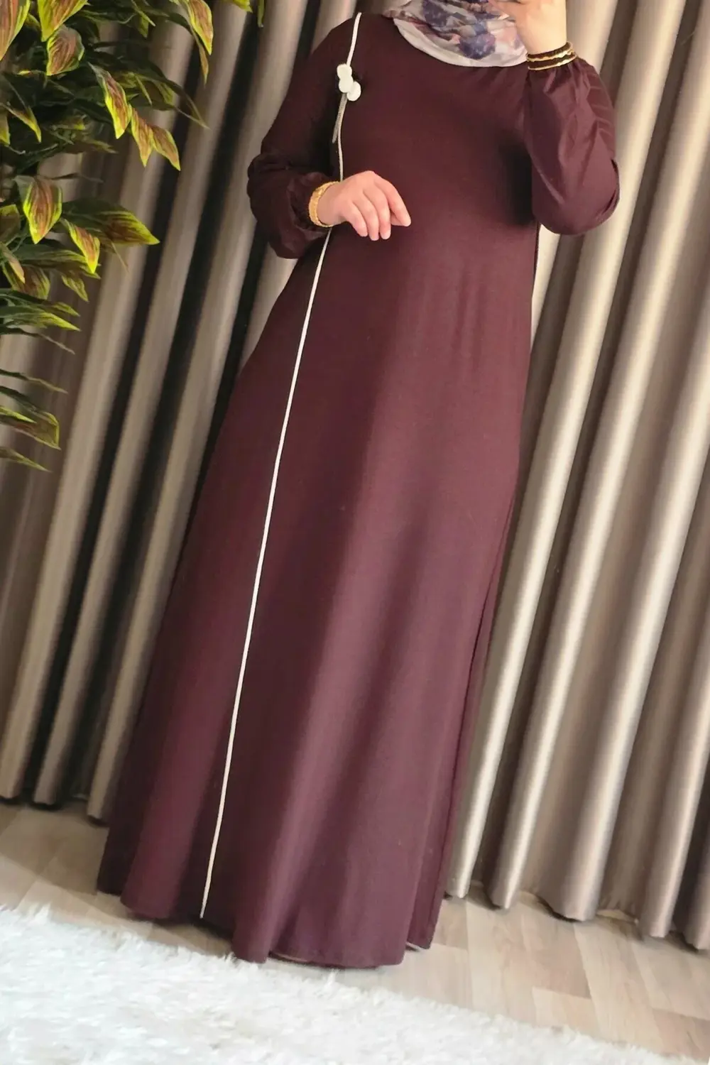 Kadın Tesettür Giyim Büyük Beden Şuğra Çiçekli Elbise