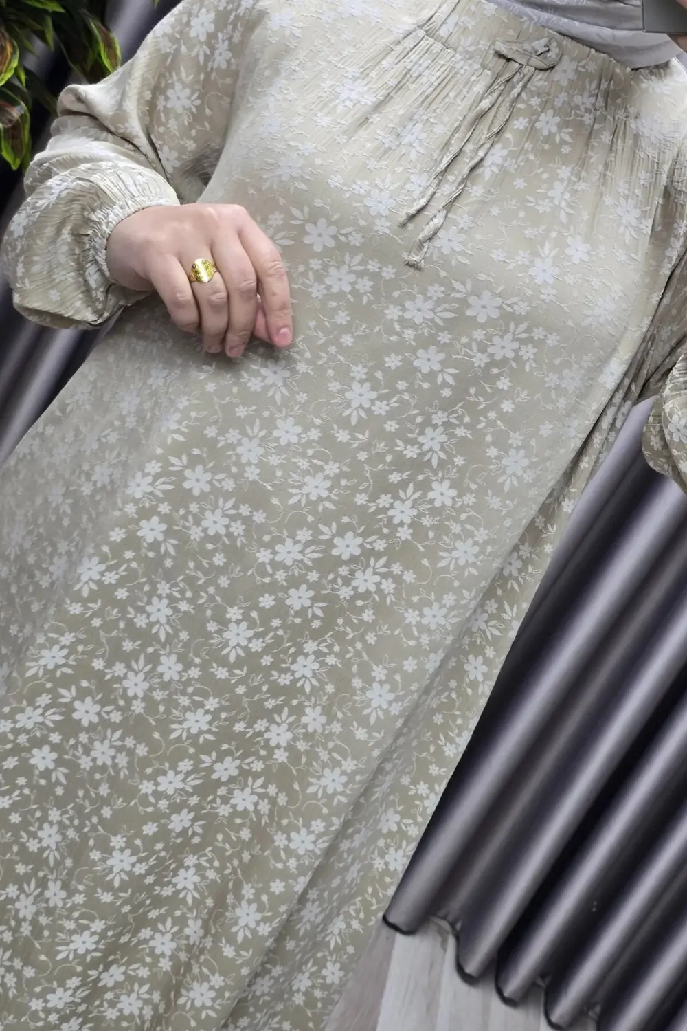 Kadın Tesettür Giyim Büyük Beden Tansel Keten Nida 2 Elbise