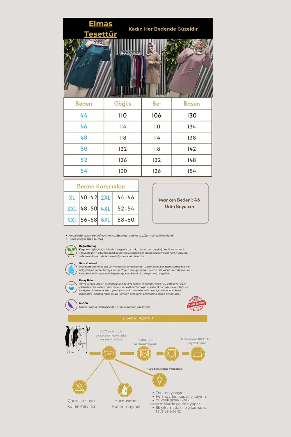 Kadın Tesettür Giyim Büyük Beden Taşlı Abiye Tunik