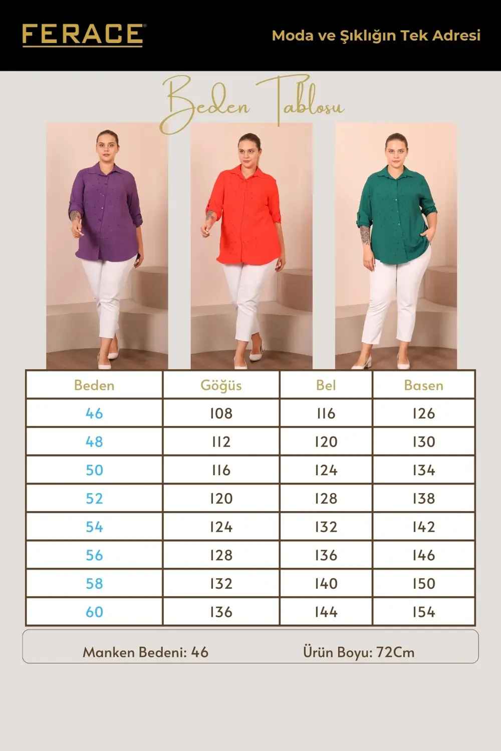 Kadin Tesettur Giyim Buyuk Beden Tunik Gömlek Tas Bakili