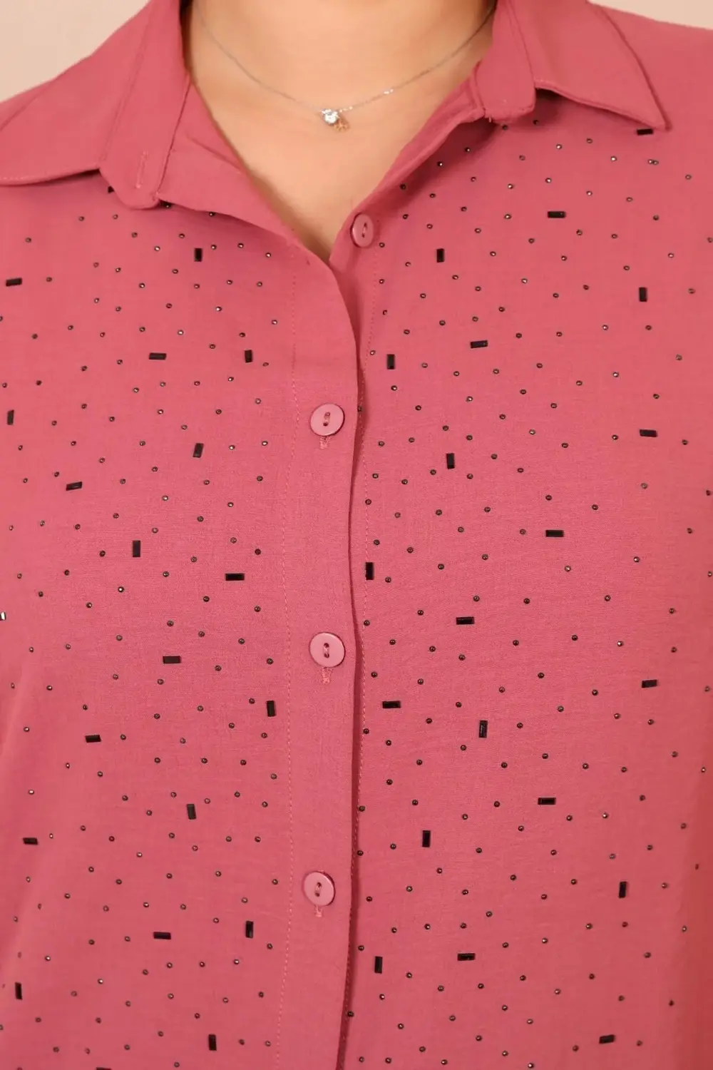 Kadin Tesettur Giyim Buyuk Beden Tunik Gömlek Tas Bakili