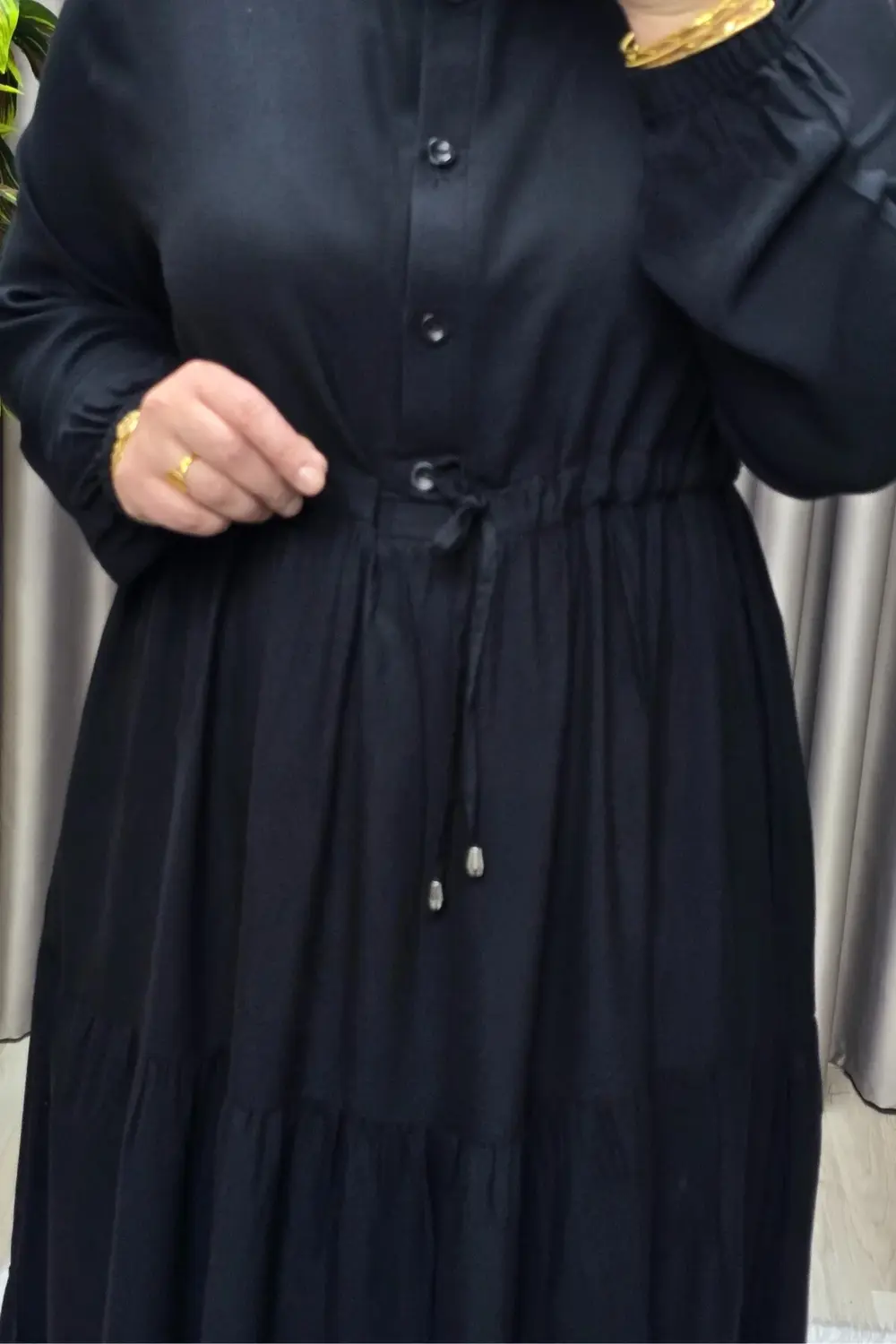 Kadın Tesettür Giyim Büyük Beden Üç Katlı Elbise